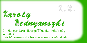 karoly mednyanszki business card